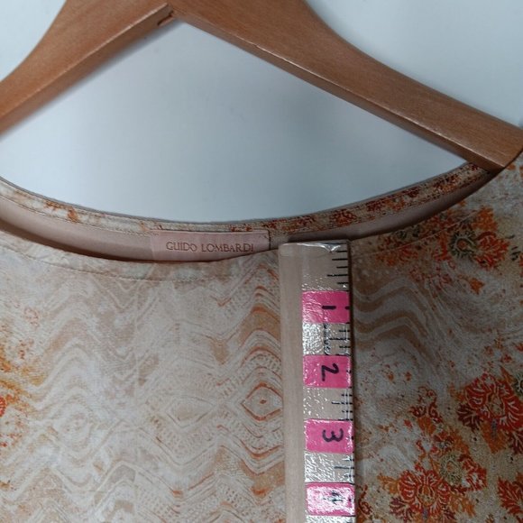 Guido Lombardi Top XXL Drop Sleeve Neutrals Drop Sleeve Relaxed Silk Blend Blous - Picture 2 of 8